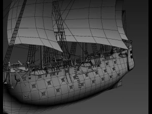 frigate blue 3D Model