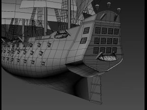 frigate blue 3D Model