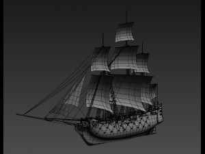 frigate blue Modèle 3D