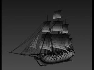 frigate blue 3D Model