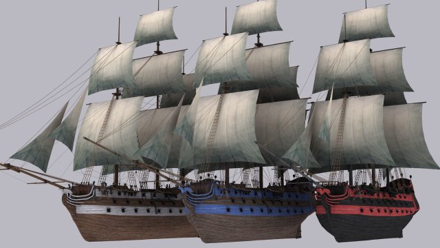 frigate 3 3D Модель .c4d .max .obj .3ds .fbx .stl .blend 