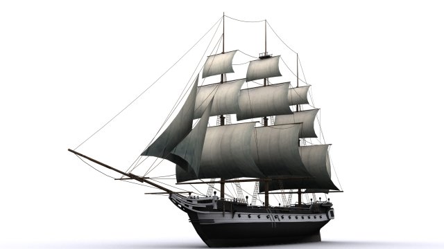 warship corvette Model 3D .c4d .max .obj .3ds .fbx .stl .blend 