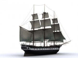 warship corvette Model 3D