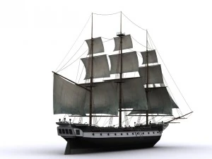 warship corvette 3D Model