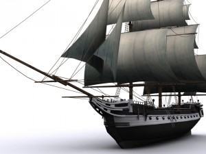 warship corvette Model 3D