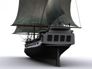 warship corvette Model 3D