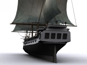 warship corvette 3D Model