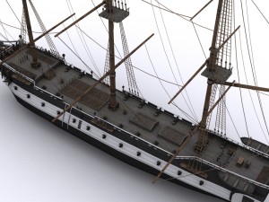 warship corvette Model 3D