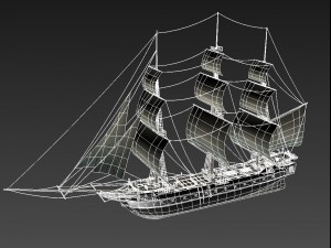 warship corvette Model 3D