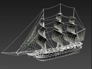 warship corvette 3D Model