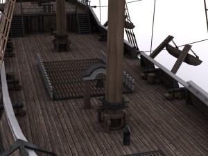 warship brig 3D Model