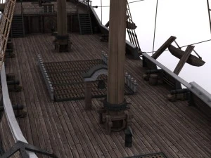 warship brig 3D Model