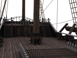 warship brig 3D Model