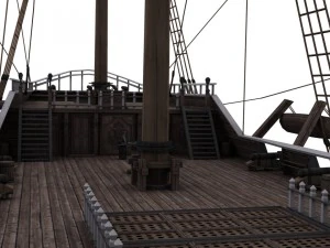 warship brig 3D Model
