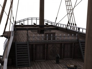 warship brig 3D Model