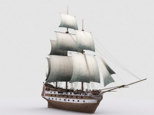 17 sailing ship 3Dモデル