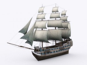 17 sailing ship 3Dモデル