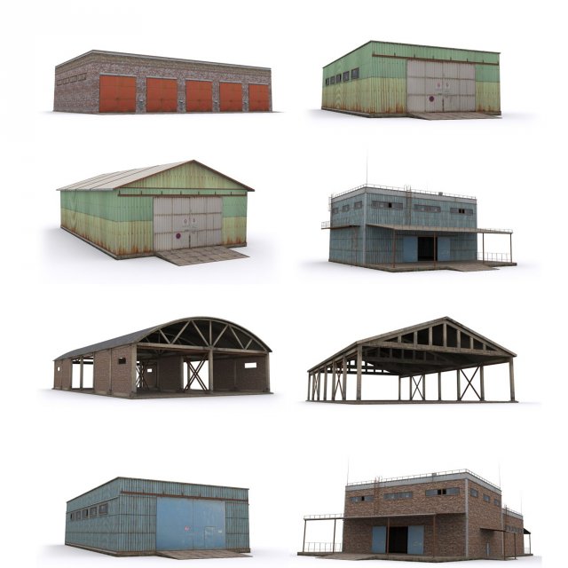pack-hangar 3D 모델 .c4d .max .obj .3ds .fbx .stl .blend 