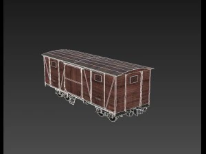 old railway carriage 3D Model