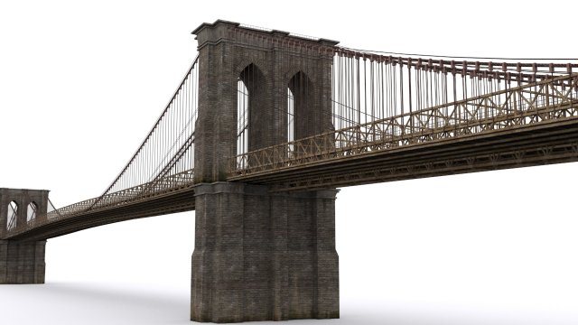 the brooklyn bridge 3D 模型 .c4d .max .obj .3ds .fbx .stl .blend 