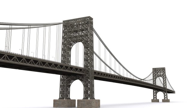 george washington bridge 3D Model .c4d .max .obj .3ds .fbx .stl .blend 