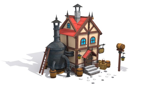 cartoon house 3Dモデル .c4d .max .obj .3ds .fbx .stl .blend 