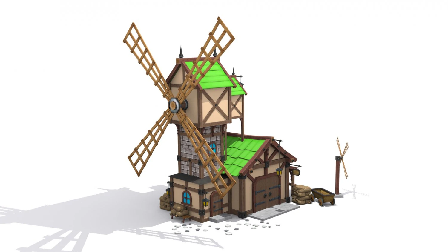 cartoon mill 3D Model .c4d .max .obj .3ds .fbx .stl .blend 