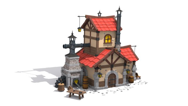 cartoon forge 3D Model .c4d .max .obj .3ds .fbx .stl .blend 