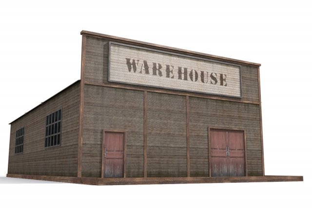 warehouse 3D Model .c4d .max .obj .3ds .fbx .stl .blend 