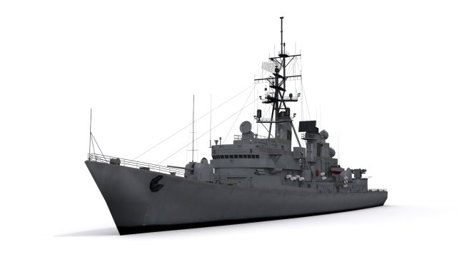 charles f adams-class destroyer 3D 모델 .c4d .max .obj .3ds .fbx .stl .blend 
