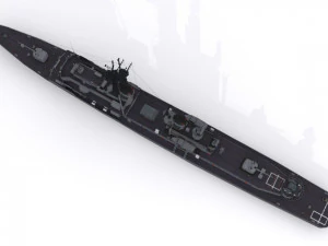 charles f adams-class destroyer 3D Model