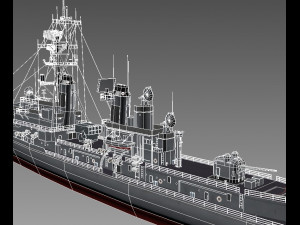 charles f adams-class destroyer 3D 모델