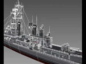 charles f adams-class destroyer 3D Model