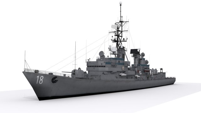 destroyer ddg 18 3Dモデル .c4d .max .obj .3ds .fbx .stl .blend 