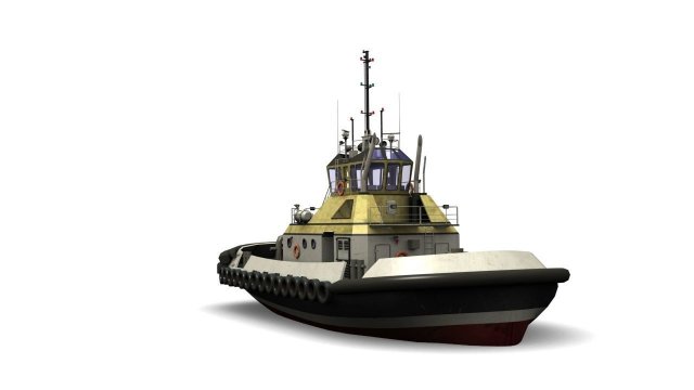 tugboat Model 3D .c4d .max .obj .3ds .fbx .stl .blend 