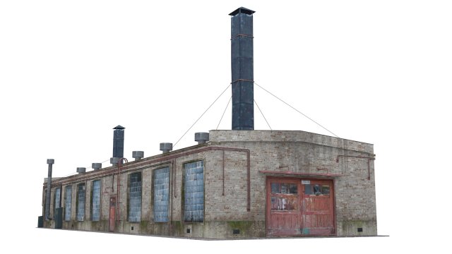 old boiler house building 3D 모델 .c4d .max .obj .3ds .fbx .stl .blend 