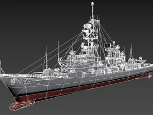 ddg 19 uss tattnal Modelo 3D