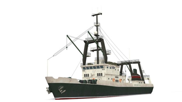 trawler Model 3D .c4d .max .obj .3ds .fbx .stl .blend 