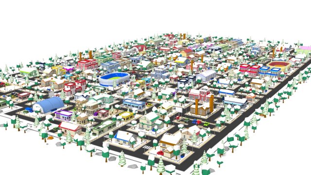 cartoon city 3D Model .c4d .max .obj .3ds .fbx .stl .blend