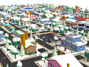 cartoon city 3D Model