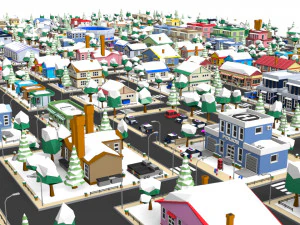 cartoon city 3D Model