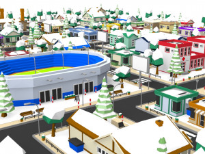 cartoon city 3D Model