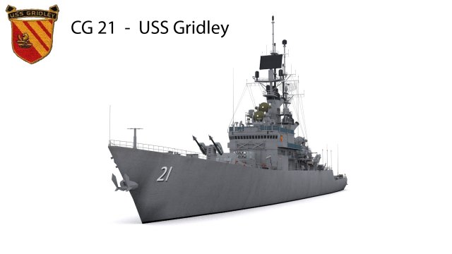 cg 21 - uss gridley Model 3D .c4d .max .obj .3ds .fbx .stl .blend 