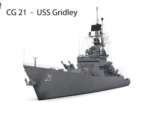 cg 21 - uss gridley 3D Model