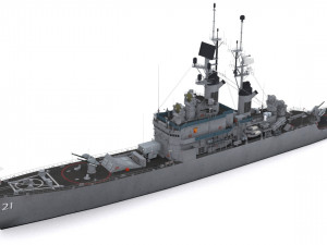 cg 21 - uss gridley Model 3D