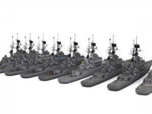 cruzador de m&iacute;sseis guiados classe leahy Modelo 3D