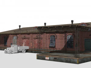 Antigo armaz&eacute;m de tijolos Modelo 3D