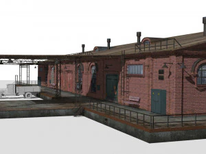 Antigo armaz&eacute;m de tijolos Modelo 3D