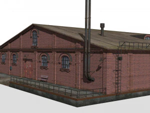 Antigo armaz&eacute;m de tijolos Modelo 3D