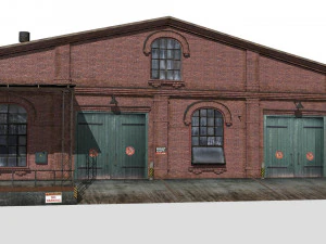 Antigo armaz&eacute;m de tijolos Modelo 3D